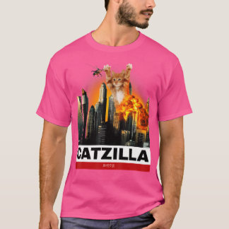 Catzilla Kat voor kattenliefhebbers naar Halloween T-shirt
