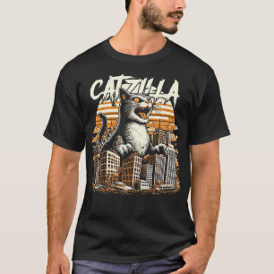 Catzilla koning van de monsters t-shirt