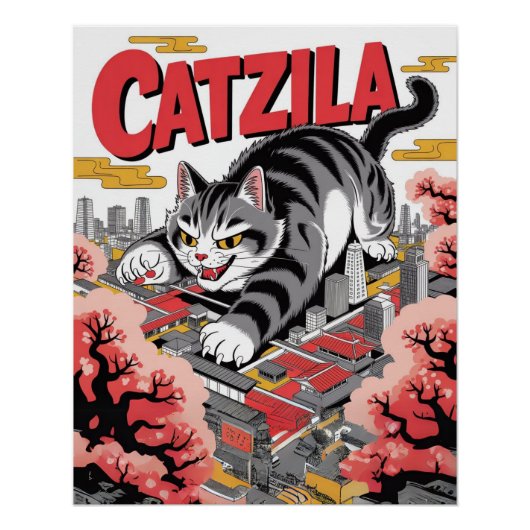 Catzilla Perfect Poster (Voorkant)