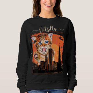 Catzilla Schattig Kitten Altijd Hongerig Cat 2 Trui