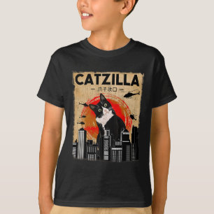 Catzilla T-shirt - Grappige smoking kat en kitten