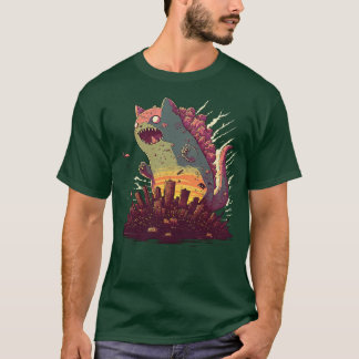 Catzilla zonsondergang t-shirt