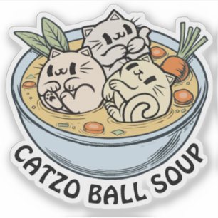 Catzo Ball Soup Custom-Cut Vinyl Sticker