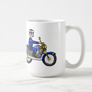 Caucasian Motorcycle Cop Mug Customisez-Le!