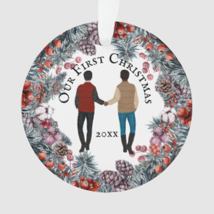 Caucasien des couples gays, gerbe sainte afro-amér