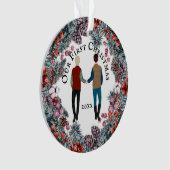 Caucasiens gays, hommes mûrs de Noël (devant)