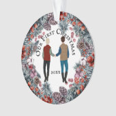 Caucasiens gays, hommes mûrs de Noël (devant)