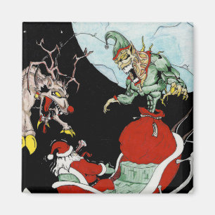 cauchemar de Noël Magnet Carré 2 pouces