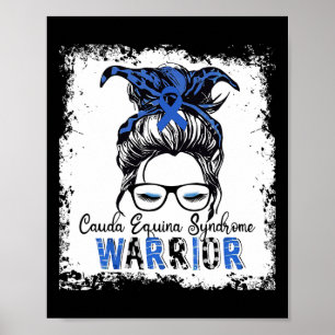 Cauda equina syndroom krijger blauw lint Awarenes Poster