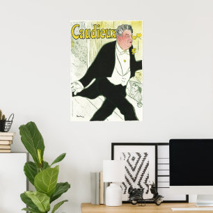 Caudieux door Toulouse Lautrec, Oude Art Nouveau Poster