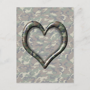 Cauflage Woodland Forest Heart op ca Briefkaart