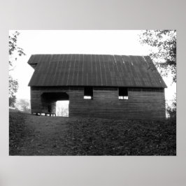 Caughron Barn, Cades Cove, b&w Poster