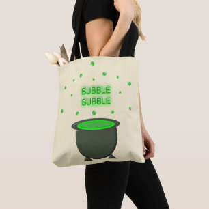 Cauldron and Bubbling Green Brew Halloween Draagtas