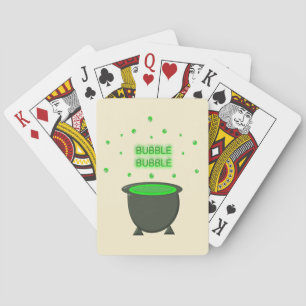 Cauldron and Bubbling Green Brew Halloween Pokerkaarten