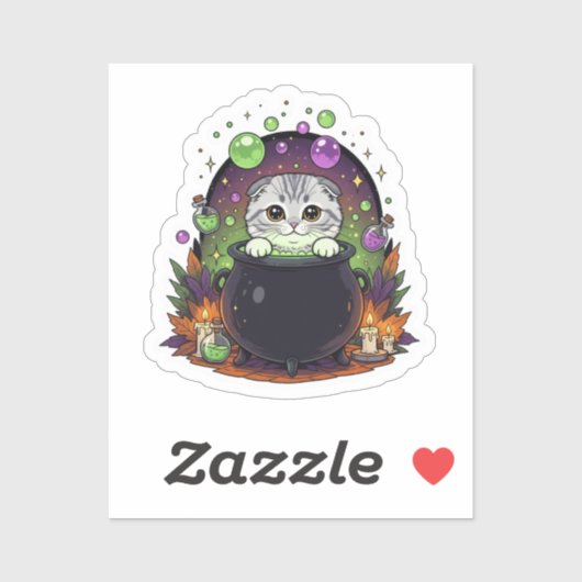 Cauldron Fold - Schattigee Schotse vouwheks Hallow Sticker (Vel)