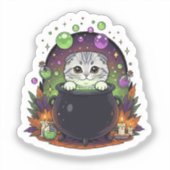 Cauldron Fold - Schattigee Schotse vouwheks Hallow Sticker (Voorkant)