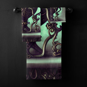  Cauldron met Green Crystal Ball en Orbs Bad Handdoek