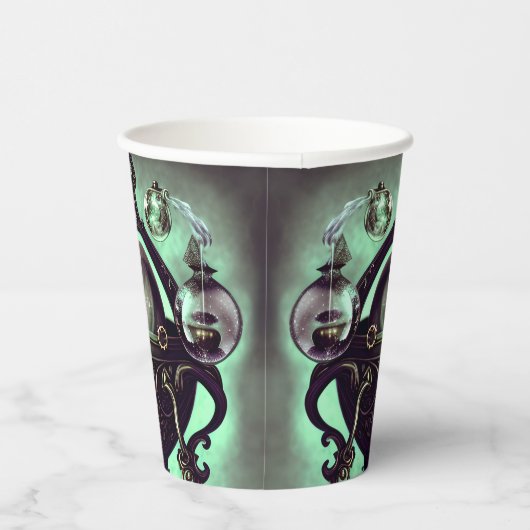 Cauldron met Green Crystal Ball en Orbs Papieren Bekers (Rechts)
