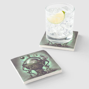  Cauldron met Green Crystal Ball en Orbs Stenen Onderzetter