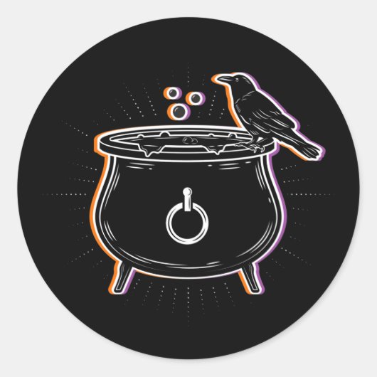 Cauldron noir et corbeau / Stickers (Devant)