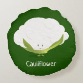 Cauliflower Cute Food Rond Kussen (Achterkant)