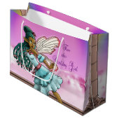 Caute Black Fairy Birthday Large Cadeauzakje (Voorkant Gekanteld)