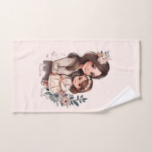 Caution adorable mère et fille (3) (Serviette à main)