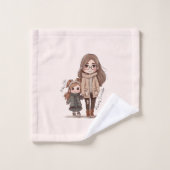 Caution adorable mère et fille (5) (Gant de toilette)