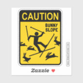 Caution Bunny Slope Ski Humor Funny Skier Sticker (Vel)