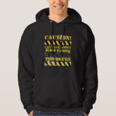 Caution can talk about video gaming for hours hoodie (Voorkant)