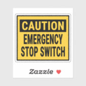 Caution Emergency Stop Switch Sticker (Vel)