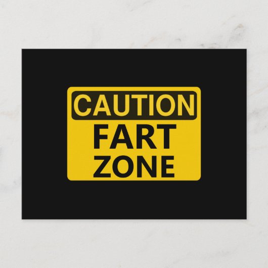 Caution Fart Zone Briefkaart (Voorkant)