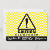 Caution! Funny First Birthday party Invitation (Dos)