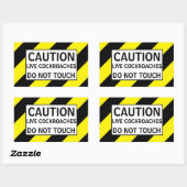 CAUTION LIVE COCKROACHES RECTANGULAIRE STICKER (Feuille)