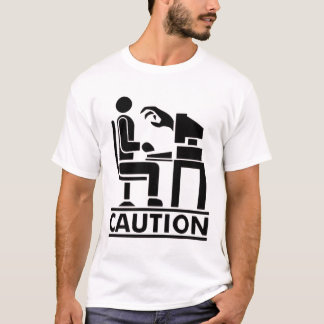 Caution Monsters in PC T-shirt