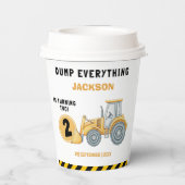 "Caution: Party Ahead! Construction Birthday  Papieren Bekers (Achterkant)