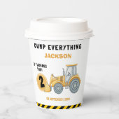 "Caution: Party Ahead! Construction Birthday  Papieren Bekers (Voorkant)