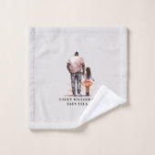 Caution père et fille noire (5) (Gant de toilette)