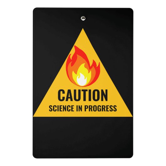 Caution Science in Progress Mini Klembord (Achterkant)