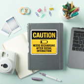 Caution Sign – Needs Recharge After Socializing Sticker (iPad Cover)