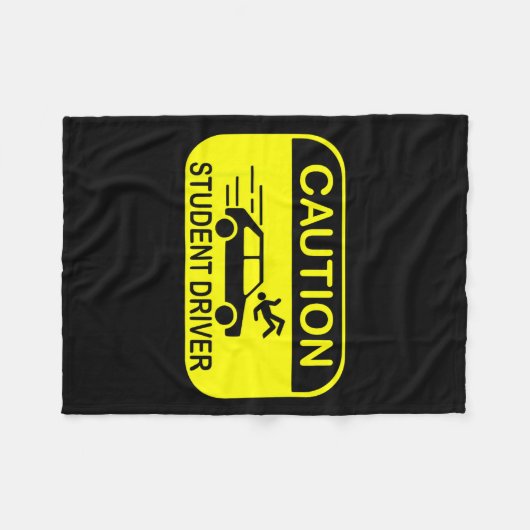 Caution Student Driver Funny  Fleece Deken (Voorkant (Horizontaal))