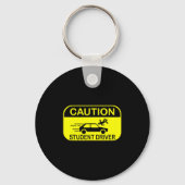 Caution Student Driver Funny Sleutelhanger (Voorkant)