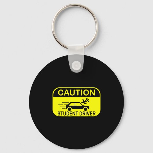 Caution Student Driver Funny Sleutelhanger (Voorkant)