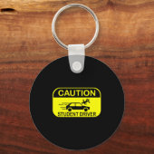 Caution Student Driver Funny Sleutelhanger (Voorkant)