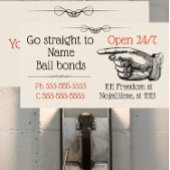 Caution Victorian Bail carte de visite