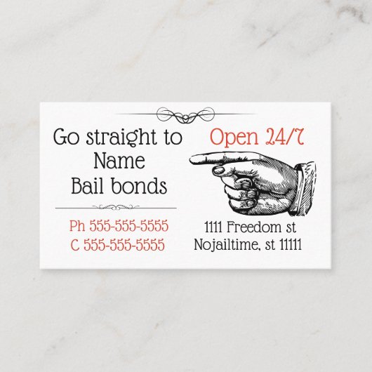 Caution Victorian Bail carte de visite (Devant)