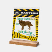 Caution Warning Area Patrolled By Red Heeler Acryl Bord (Hoek)