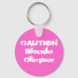 CAUTIONBlonde-klimmer Sleutelhanger