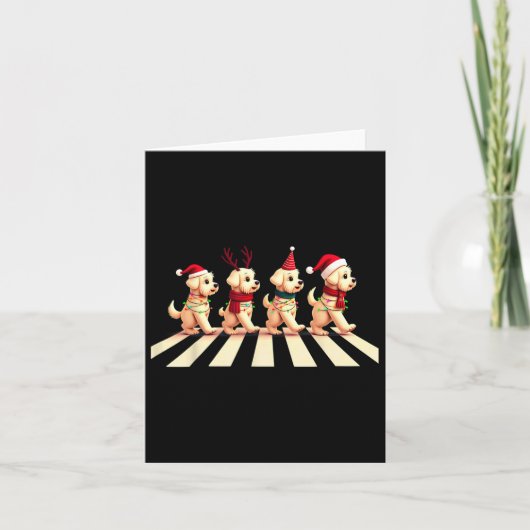 Cavachon Dog Crossing Road Xmas Kaart (Voorkant)