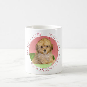 Cavachon Puppy Eerste Kerstmis Koffiemok